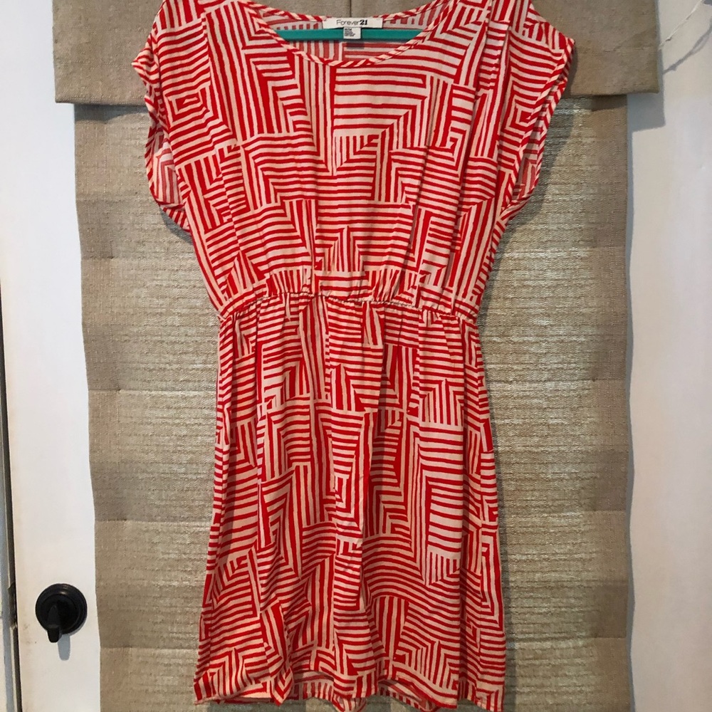 Red and white dress